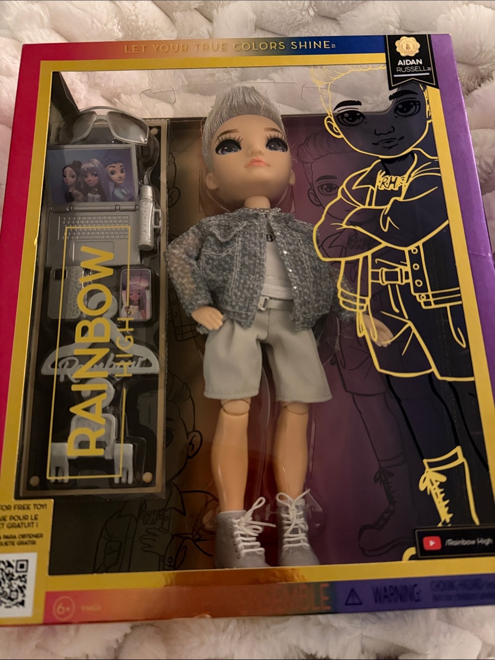 Rainbow High Aidan Russell Doll in Gray Outfit